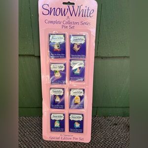 Disney Snow White 7 Dwarfs A Complete Collectors Series Pin Set Pinback Lapel
